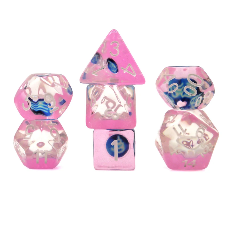 7-teiliges RPG Würfelset Transparent: Zodiac Virgo