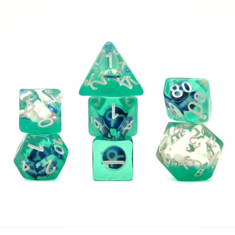 7-teiliges RPG Würfelset Transparent: Zodiac Taurus