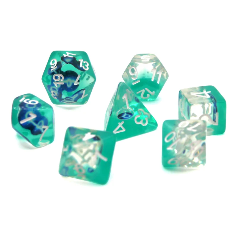 7-teiliges RPG Würfelset Transparent: Zodiac Taurus