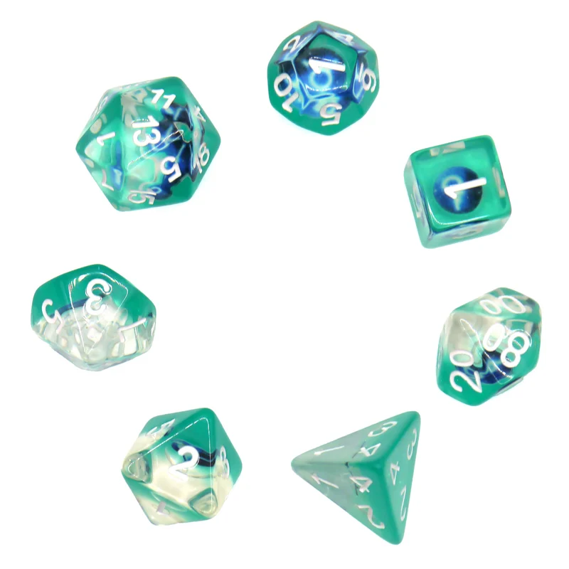 7-teiliges RPG Würfelset Transparent: Zodiac Taurus