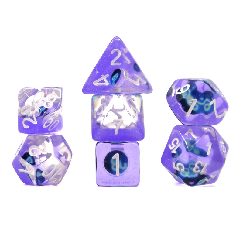7-teiliges RPG Würfelset Transparent: Zodiac Sagittarius