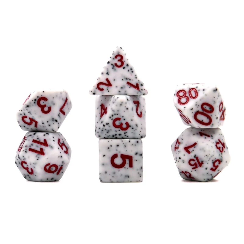 7-teiliges RPG Würfelset Mehrfarbig: Granite White