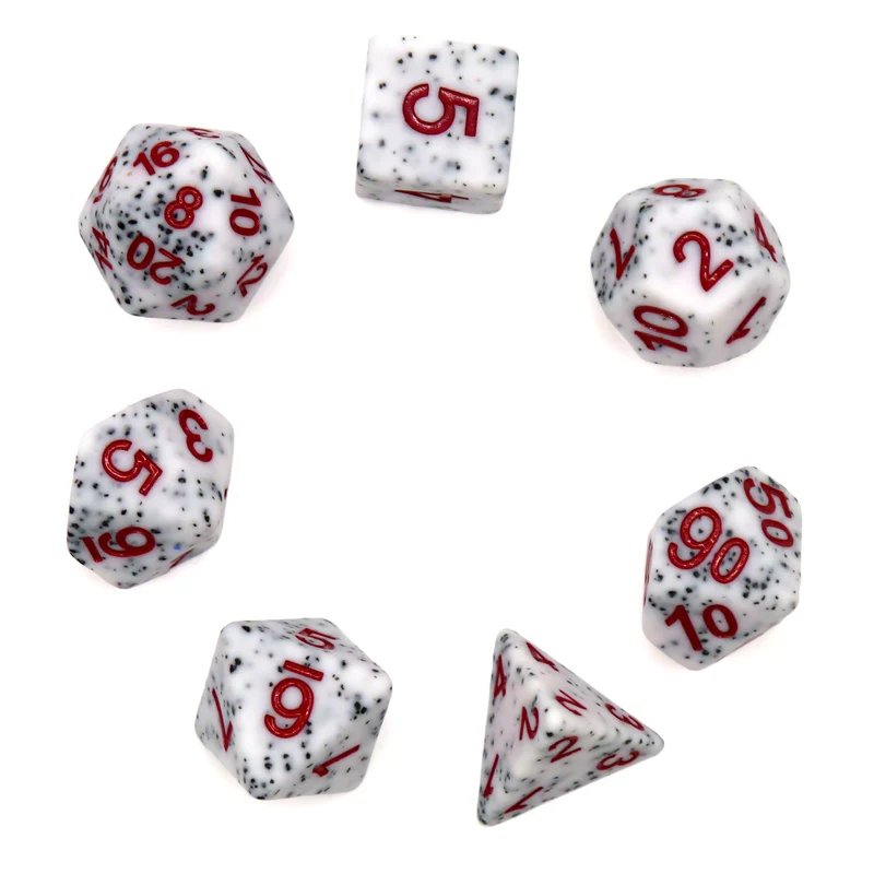 7-teiliges RPG Würfelset Mehrfarbig: Granite White