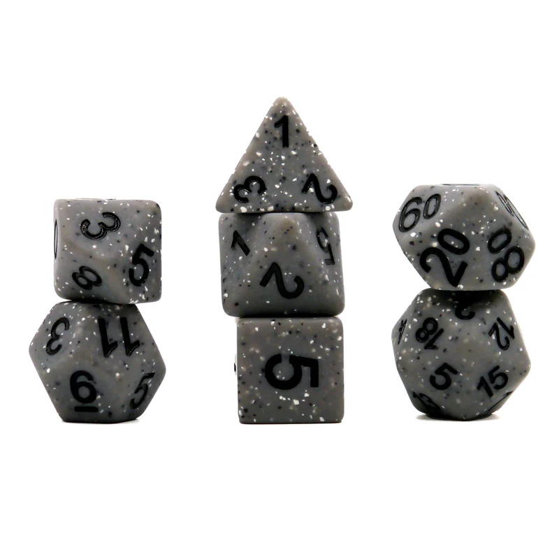 7-teiliges RPG Würfelset Mehrfarbig: Granite Grey