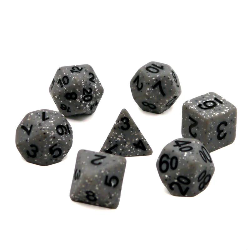 7-teiliges RPG Würfelset Mehrfarbig: Granite Grey