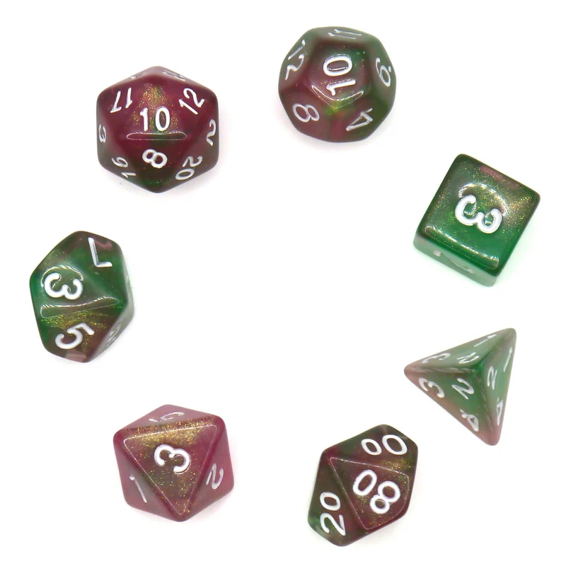 7-teiliges RPG Würfelset Glow: Rebirth