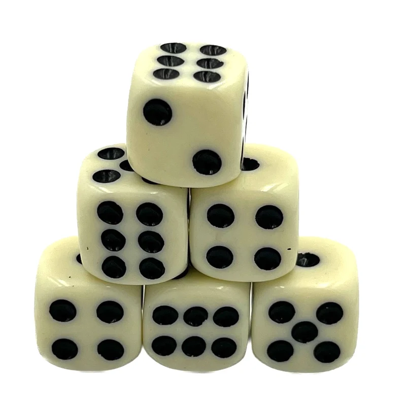 D6 Würfelset Opaque: Ivory White
