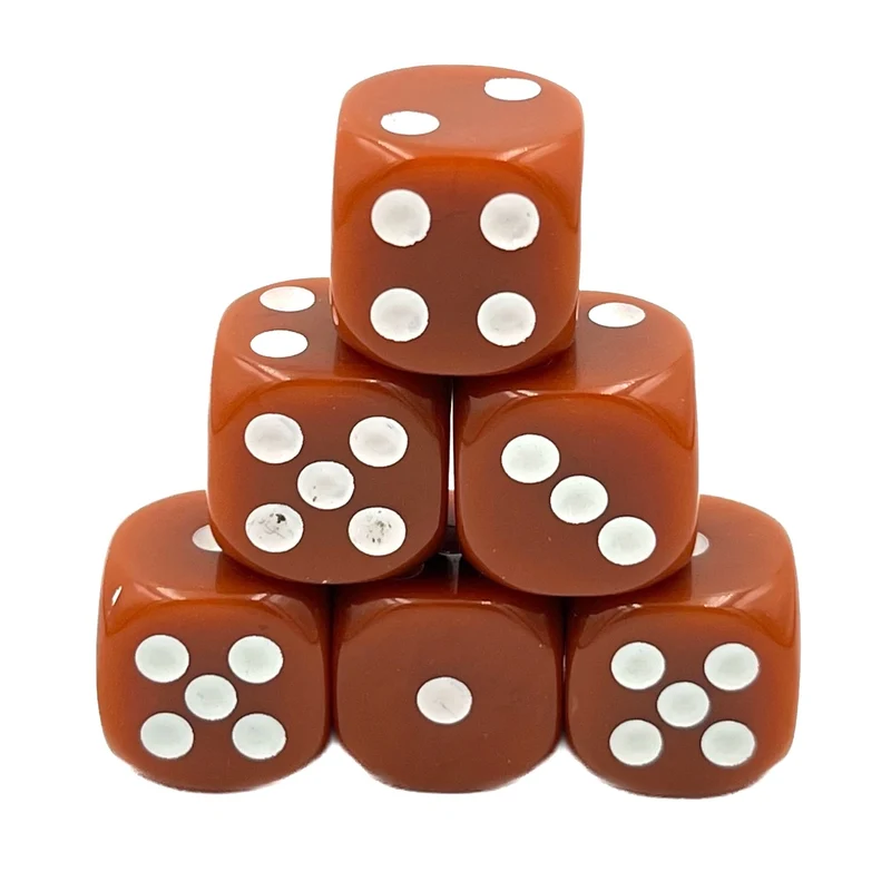 D6 Würfelset Opaque: Brown