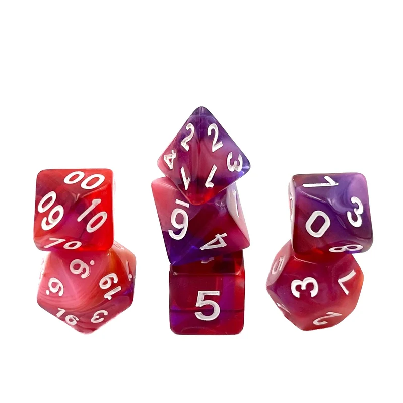 7-teiliges RPG Würfelset Mehrfarbig: Red Clouds