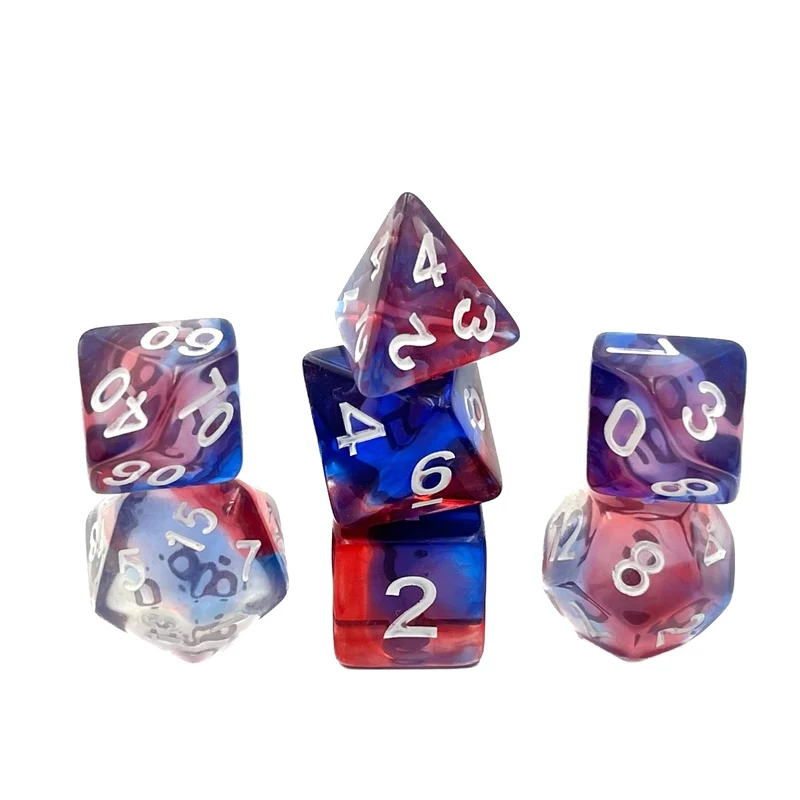 7-teiliges RPG Würfelset Transparent: Purple Clouds Relaunch