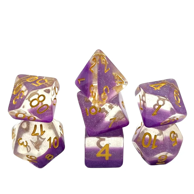 7-teiliges RPG Würfelset Galaxy: Snowflake Purple