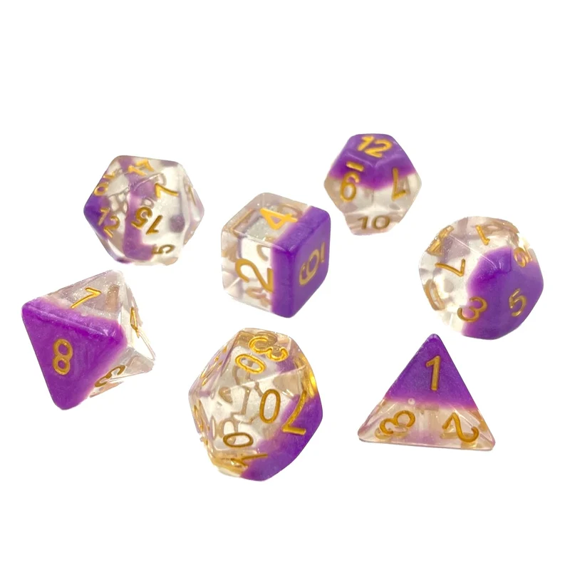 7-teiliges RPG Würfelset Galaxy: Snowflake Purple