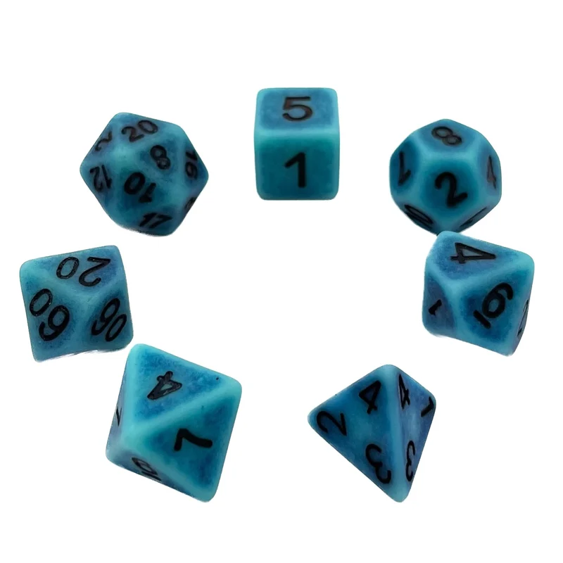 7-teiliges RPG Würfelset Ancient: Teal