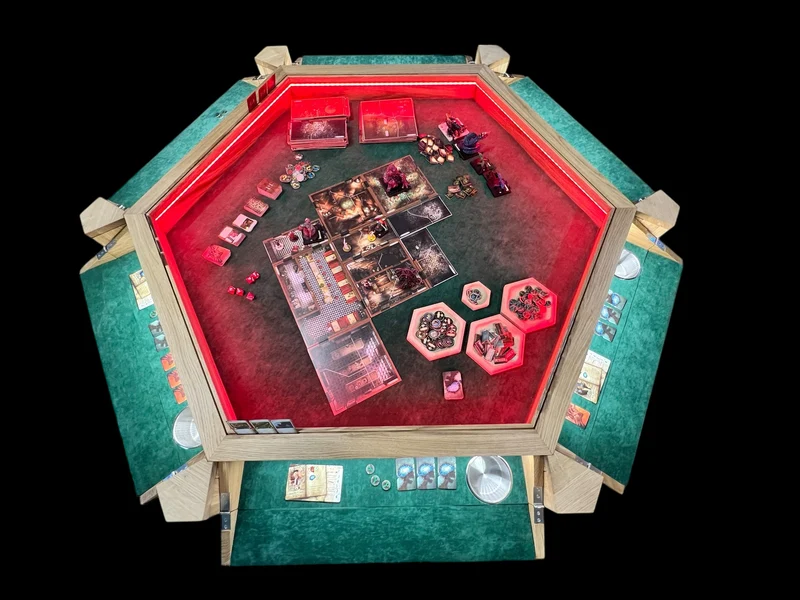 MISSION HEX – Premium Oak Board Game Table