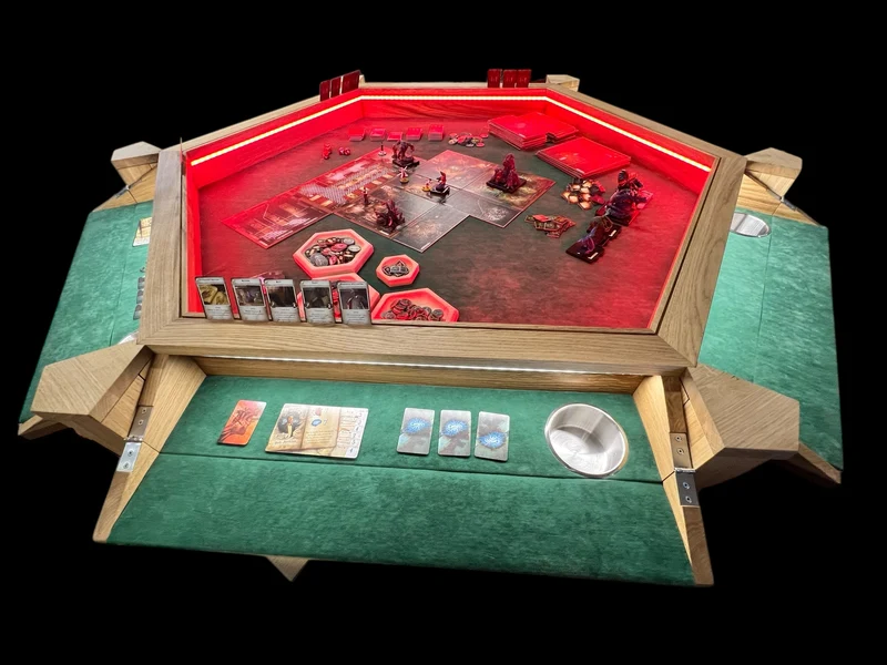 MISSION HEX – Premium Oak Board Game Table