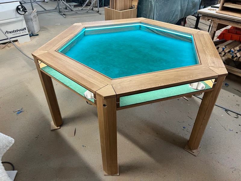 MISSION HEX – Premium Oak Board Game Table