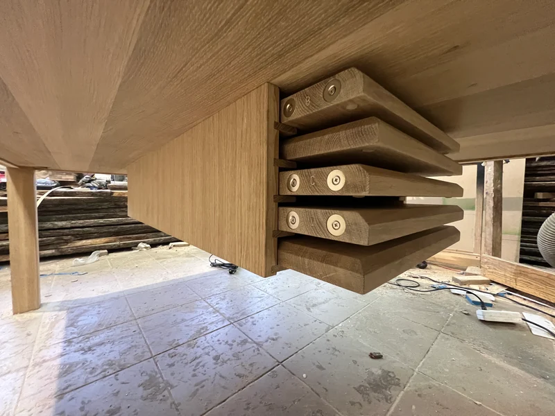 Under-Table Storage for Tabletop Leaves