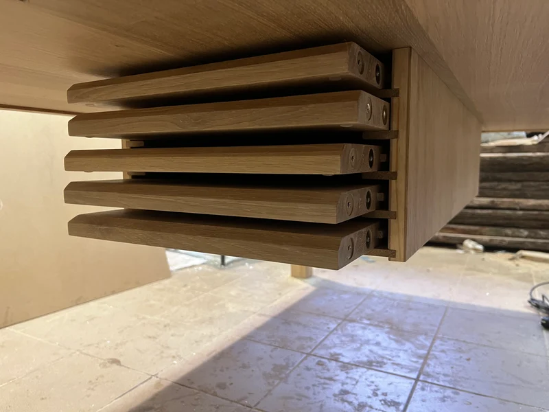 Under-Table Storage for Tabletop Leaves