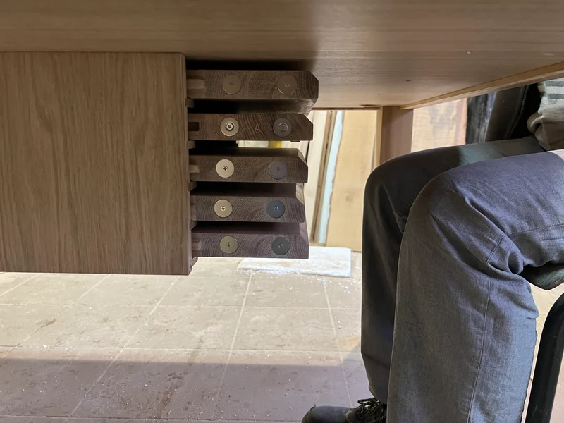 Under-Table Storage for Tabletop Leaves