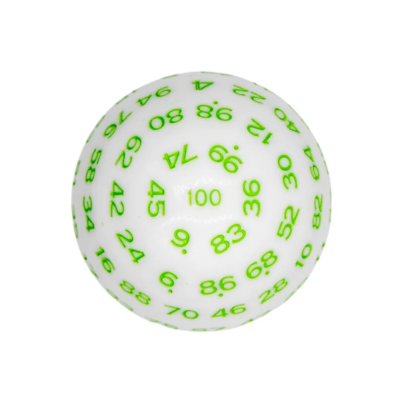 D100 Würfel White/Green