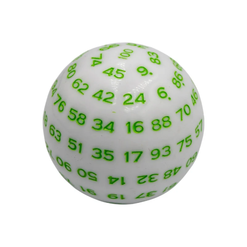 D100 Würfel White/Green