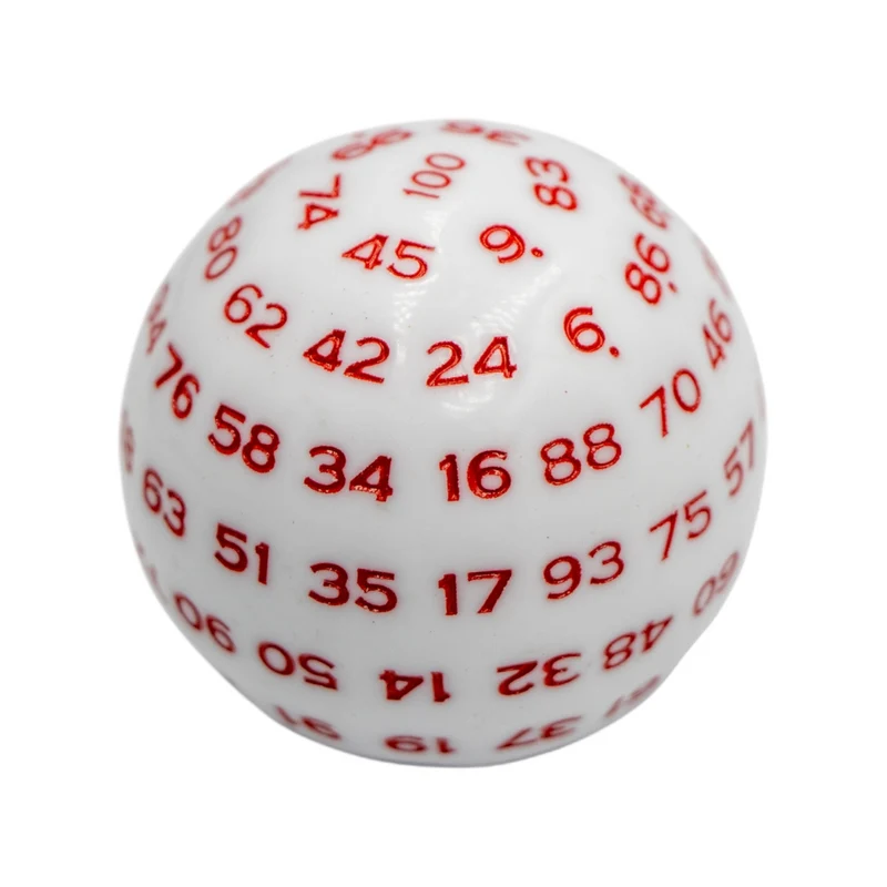 D100 Würfel White/Red
