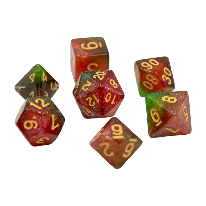 7-teiliges RPG Würfelset Galaxy: Watermelon