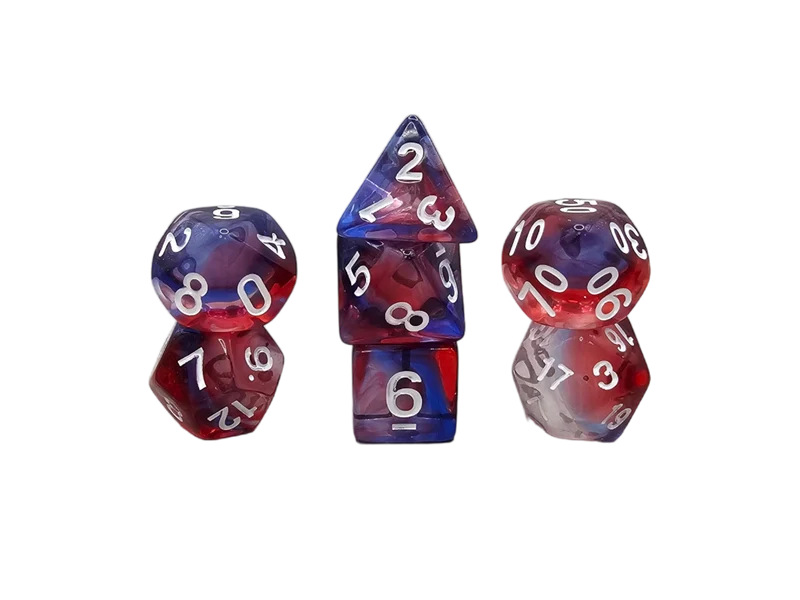 7-teiliges RPG Würfelset Transparent: Nebula Burst