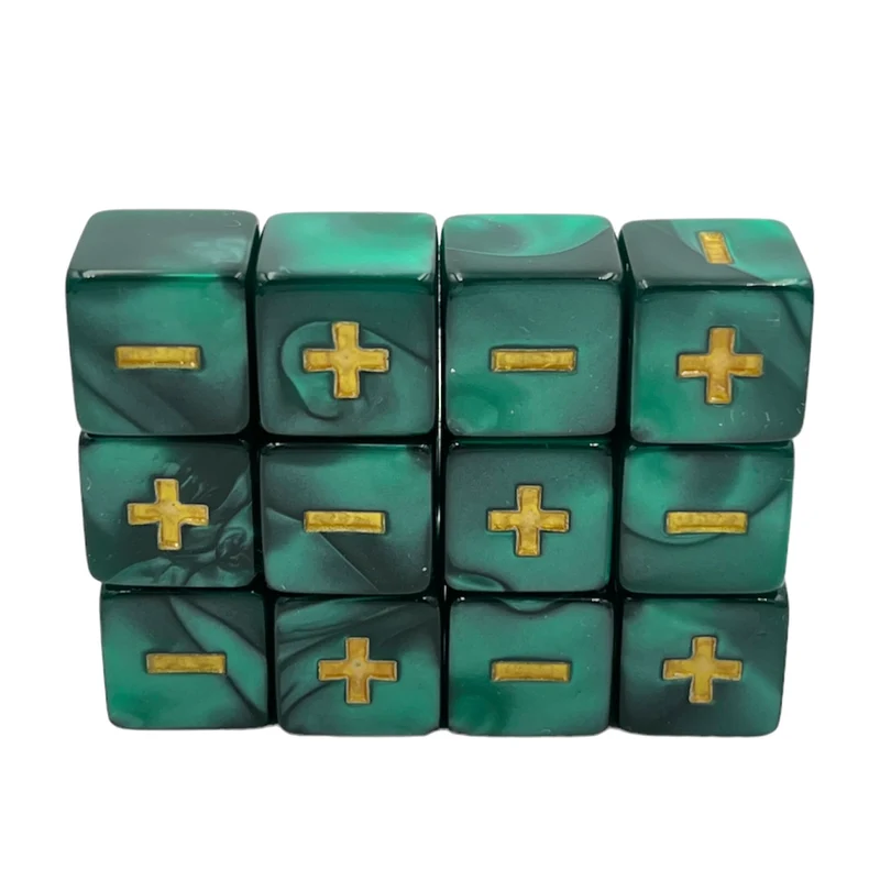 Fate & Fudge Würfel: Marble Darkgreen