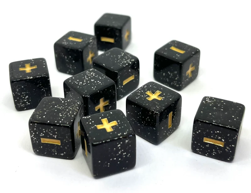 Fate & Fudge Würfel: Black Glitter