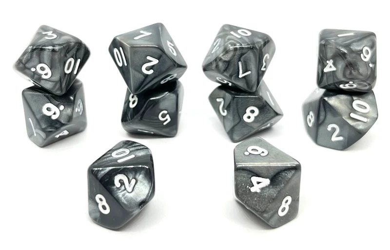 D10 Würfel Pearl: Black/White
