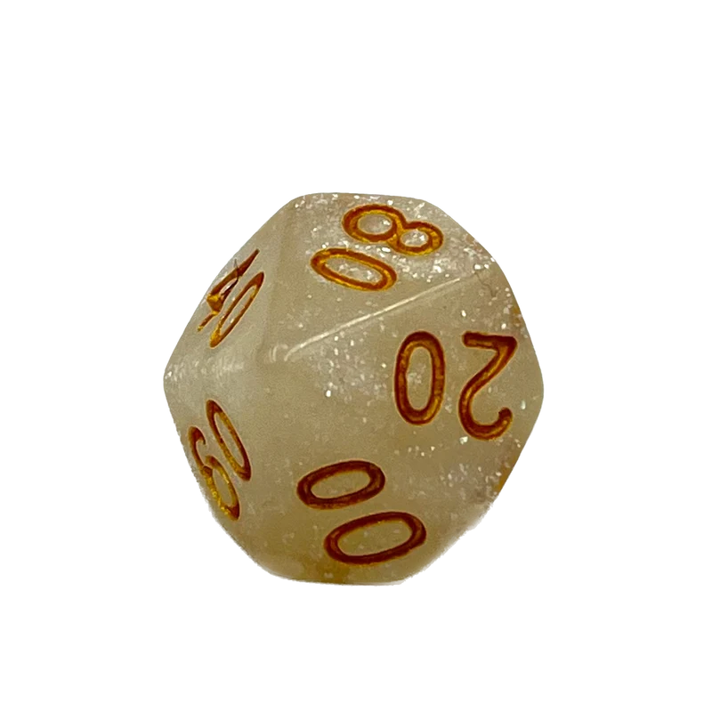 D10 Würfel Galaxy: White/Gold