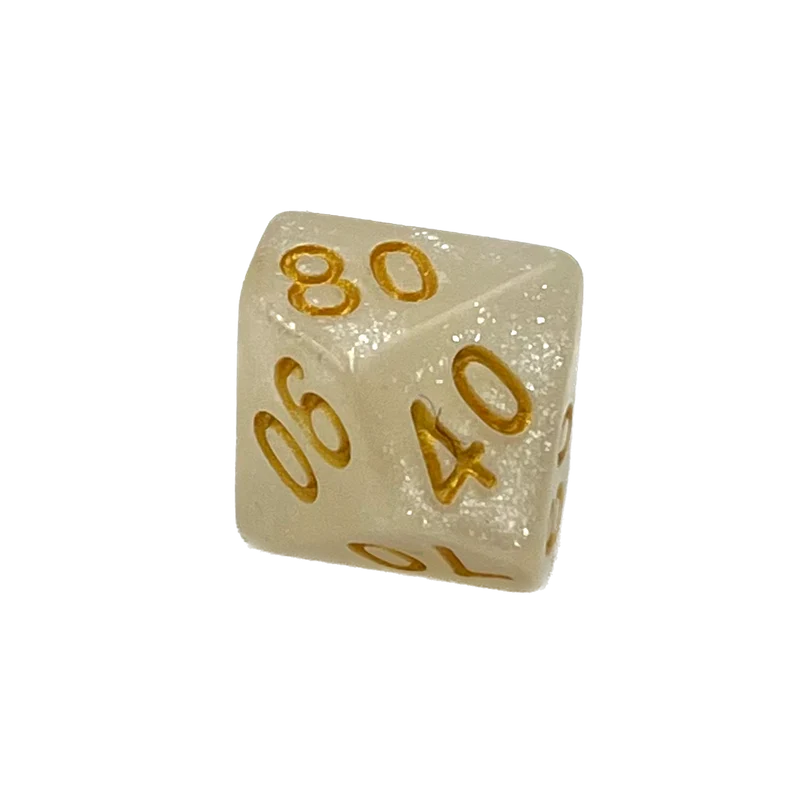 D10 Würfel Galaxy: White/Gold