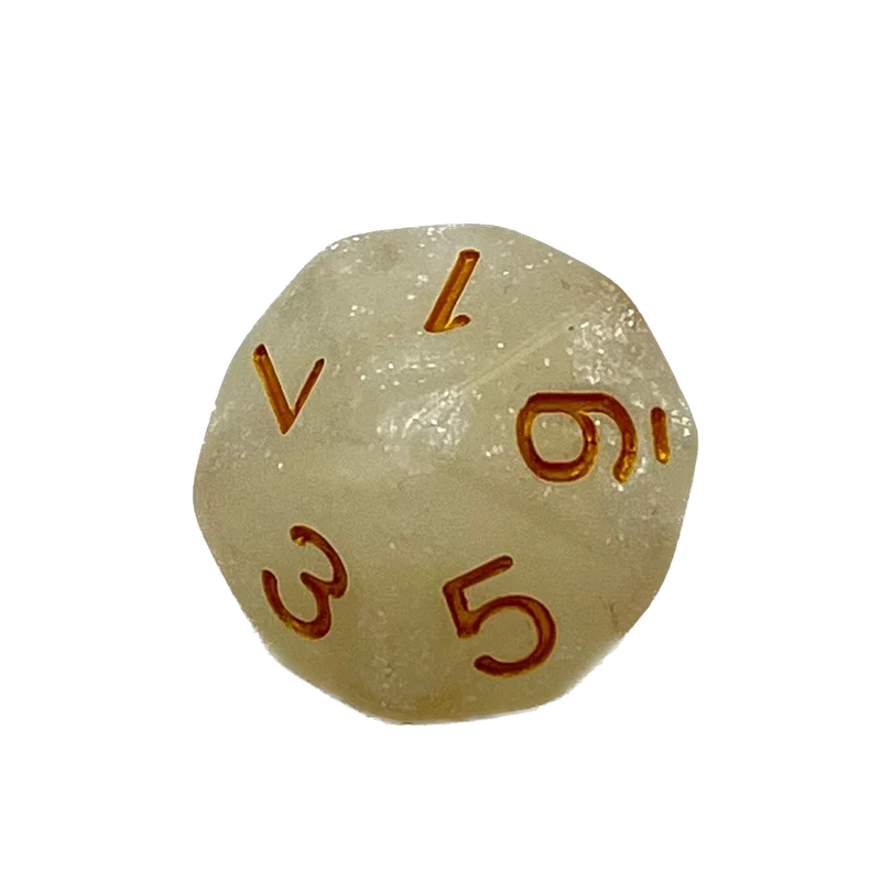 D10 Würfel Galaxy: White/Gold