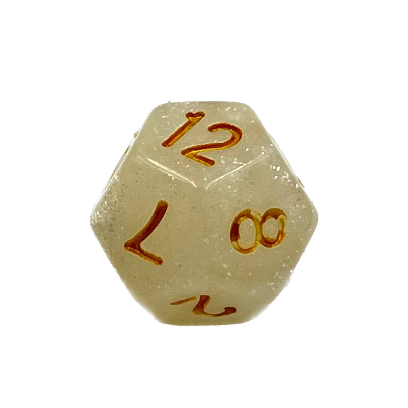 D12 Würfel Galaxy: White/Gold