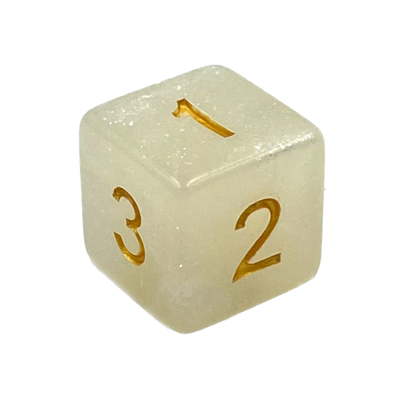 D6 Würfel Galaxy: White/Gold