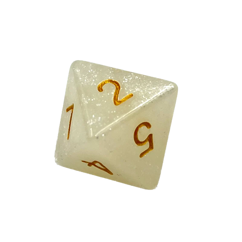 D8 Würfel Galaxy: White/Gold