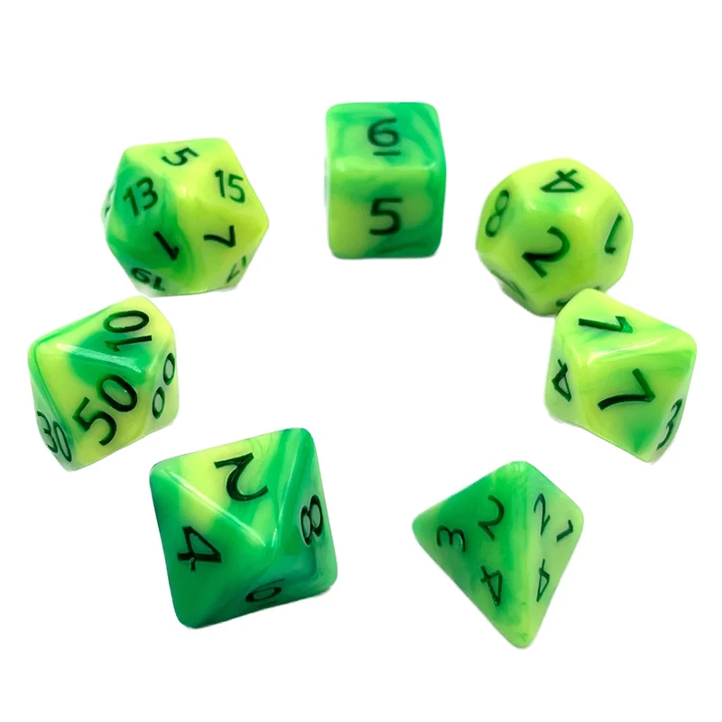 7-teiliges RPG Würfelset Mehrfarbig: Sour Apple Gum
