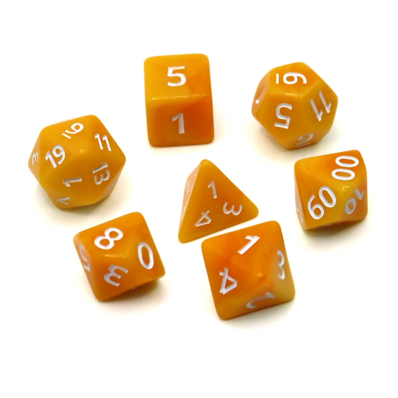 7-teiliges RPG Würfelset Mehrfarbig: Fruity Orange Gum