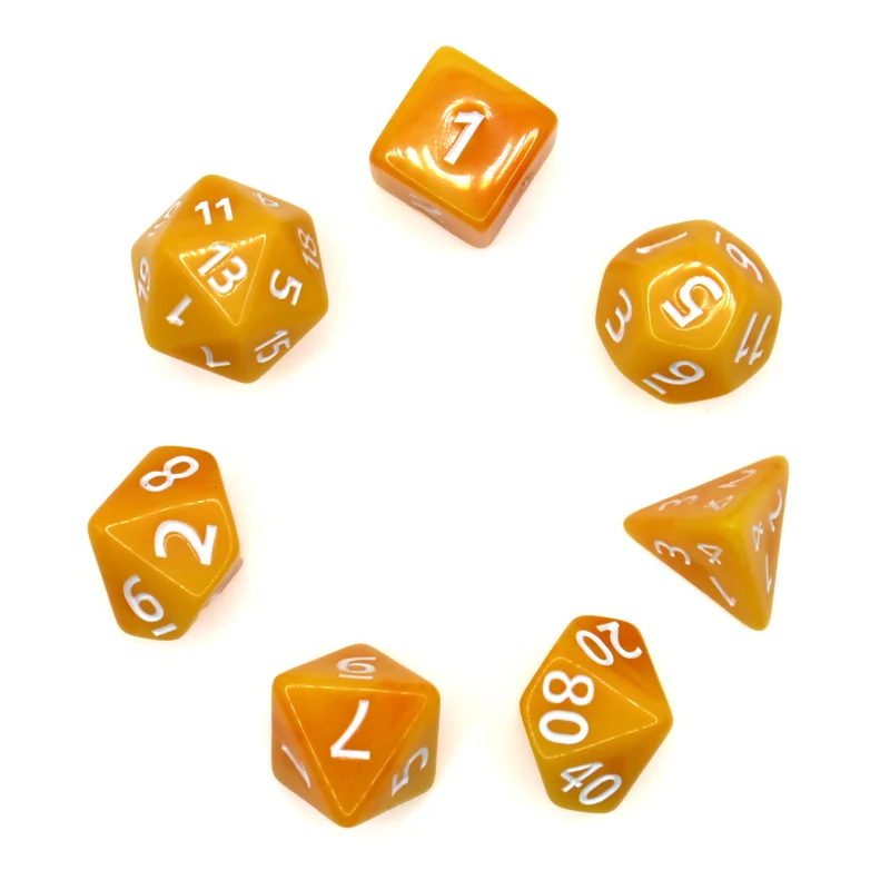 7-teiliges RPG Würfelset Mehrfarbig: Fruity Orange Gum