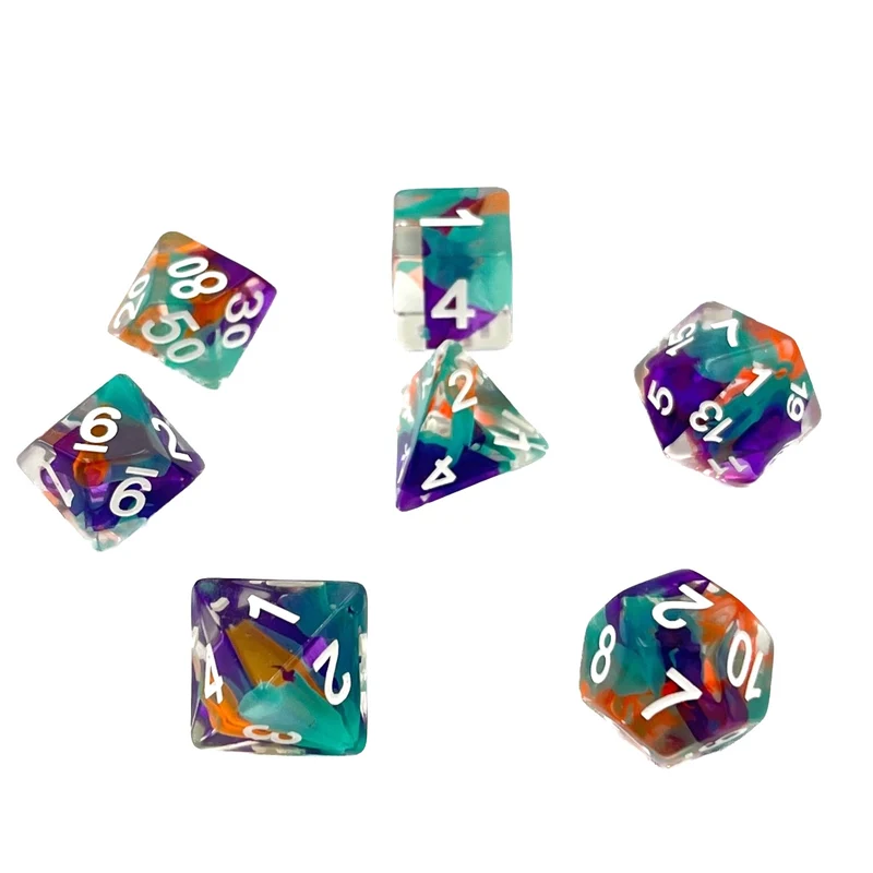 7-teiliges RPG Würfelset Transparent: Unknown Land