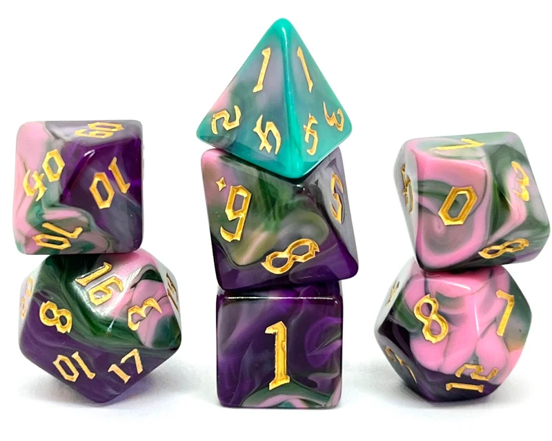 7-teiliges RPG Würfelset Mehrfarbig: Magic Forest