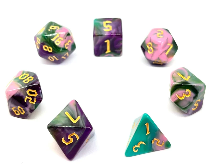 7-teiliges RPG Würfelset Mehrfarbig: Magic Forest