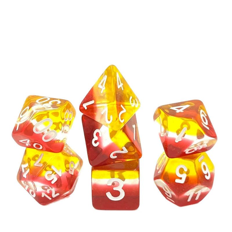 7-teiliges RPG Würfelset Transparent: Bolero