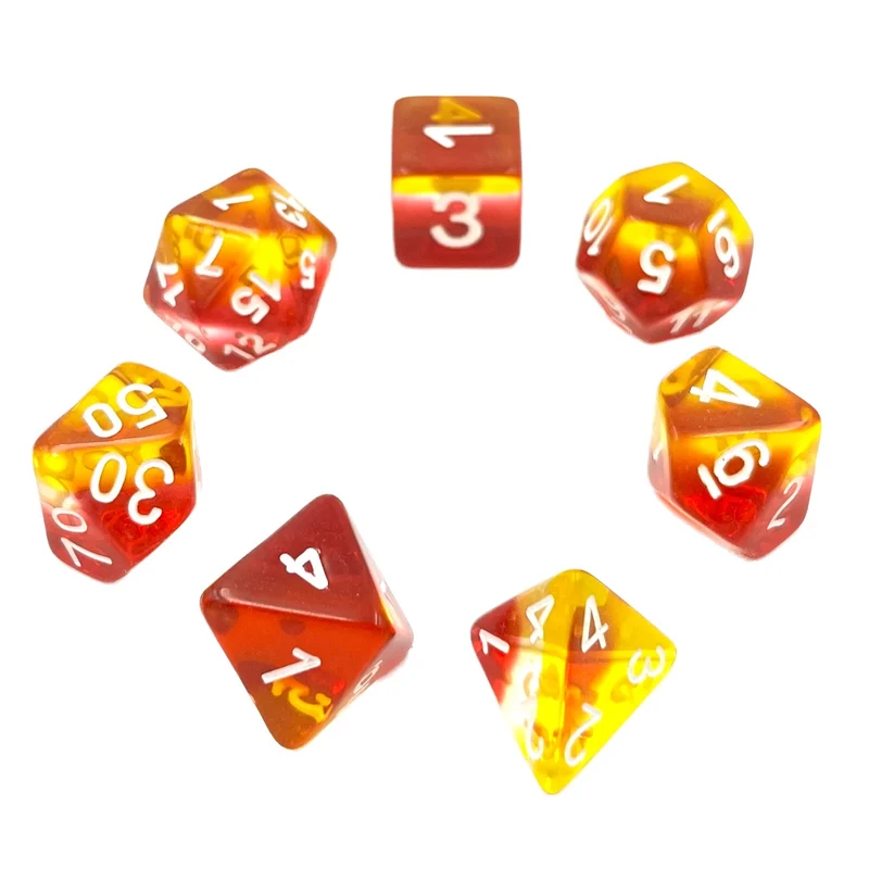 7-teiliges RPG Würfelset Transparent: Bolero