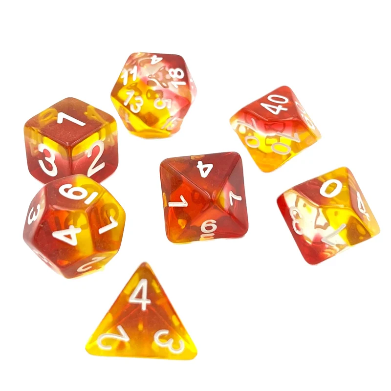7-teiliges RPG Würfelset Transparent: Bolero