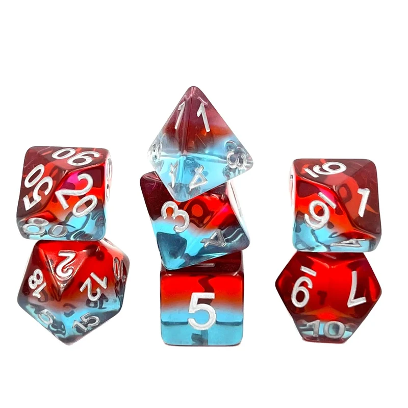 7-teiliges RPG Würfelset Transparent: Savanna Sunrise