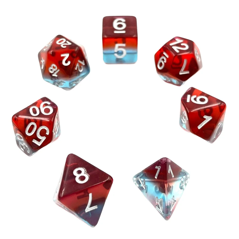 7-teiliges RPG Würfelset Transparent: Savanna Sunrise