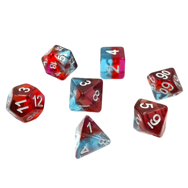 7-teiliges RPG Würfelset Transparent: Savanna Sunrise