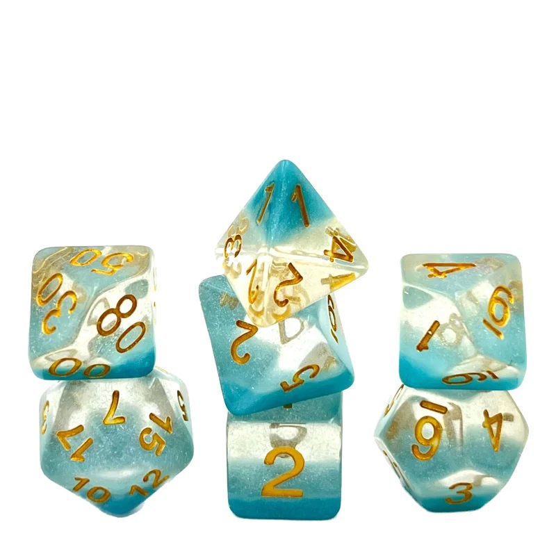 7-teiliges RPG Würfelset Galaxy: Snowflake Blue